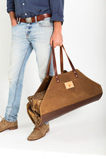 Field Tan Waxed Canvas Wood Carrier