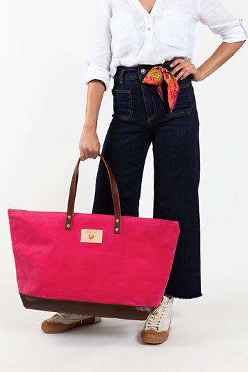 Pink Wax Canvas Weekend Bag